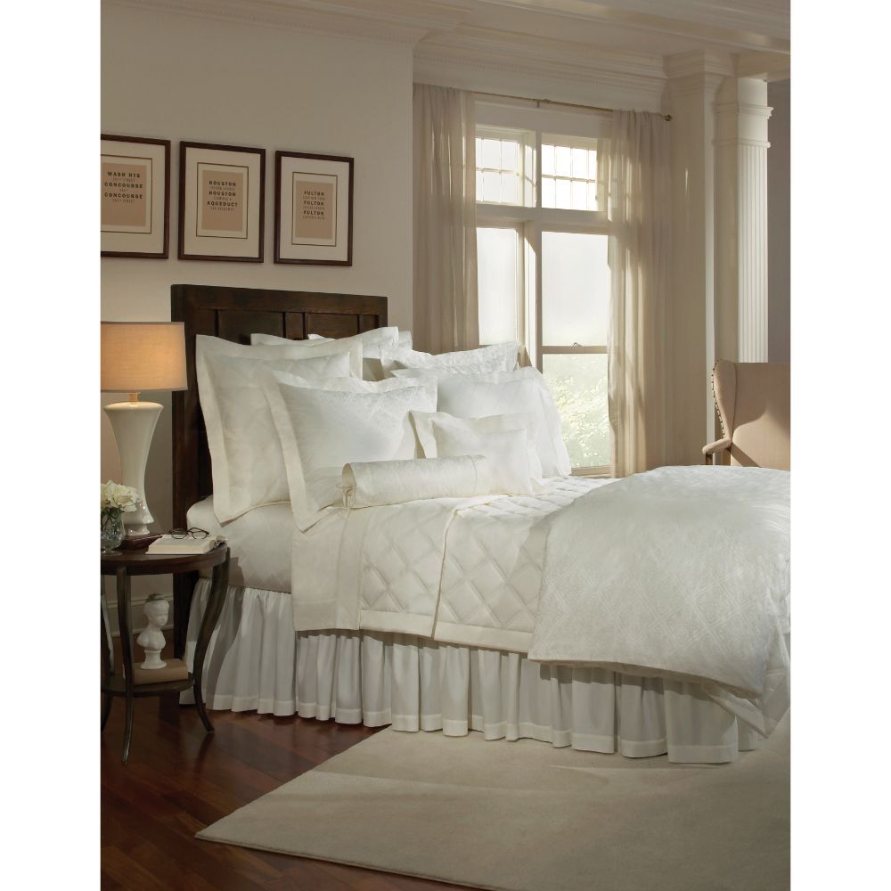 Home Treasures Linen 1441848199 King Luciana Fitted Sheet in White